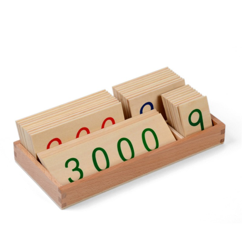 Kleine Holzkarten mit Zahlen (1-3000)