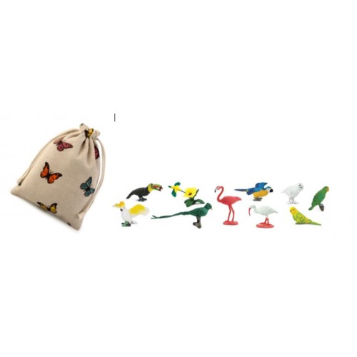 SAFARI Ltd figurky Exotické ptactvo ve lněném pytlíku