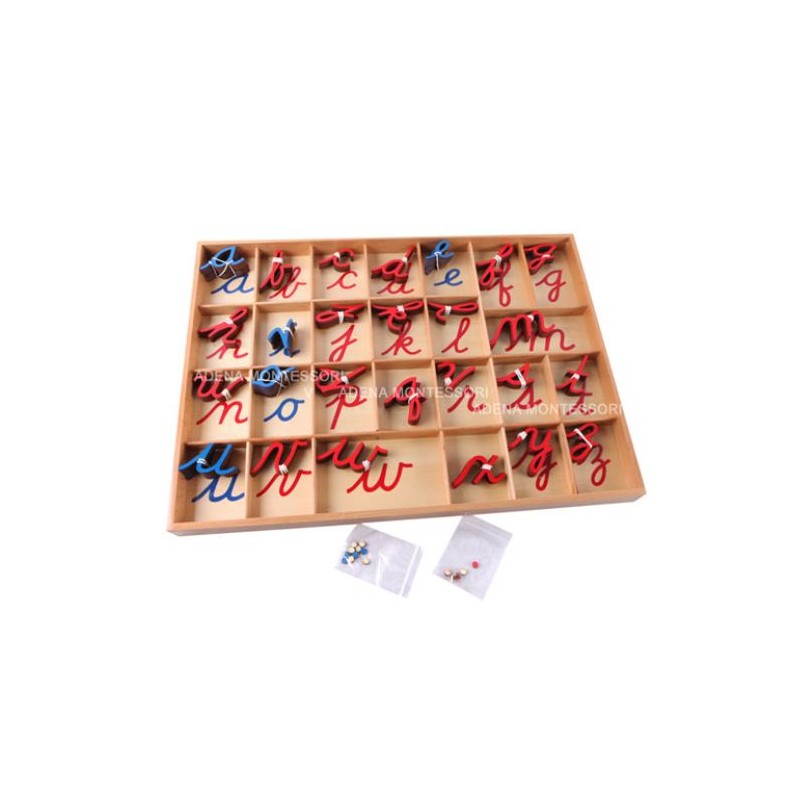 Kleinbuchstaben im Kasten mit ß ü ä ö Montessori:Bewegliches Alphabet groß 