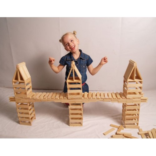 Dřevěná stavebnice City Blocks - 300ks hranolů