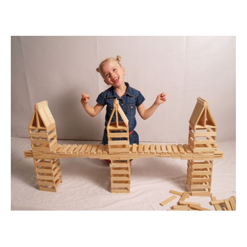 Dřevěná stavebnice City Blocks - 300ks hranolů