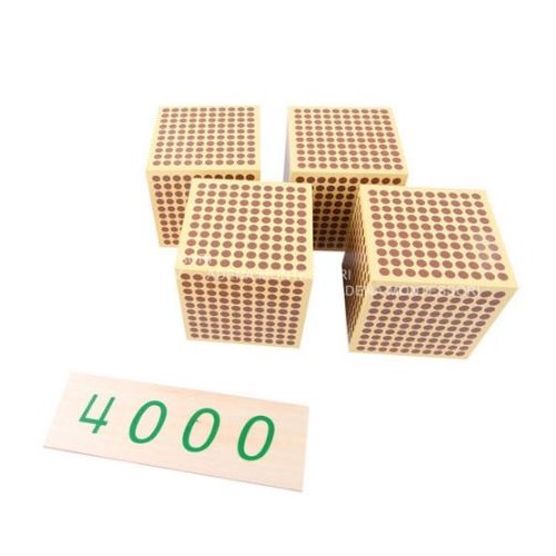 9 Wooden "one thousand" cubes