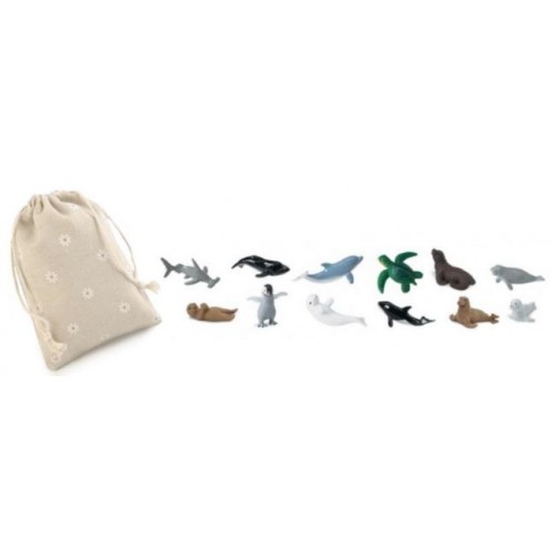 Niedojrzałych zwierząt morskich - Safari Ltd - (zapakowane w torbę lnianą)