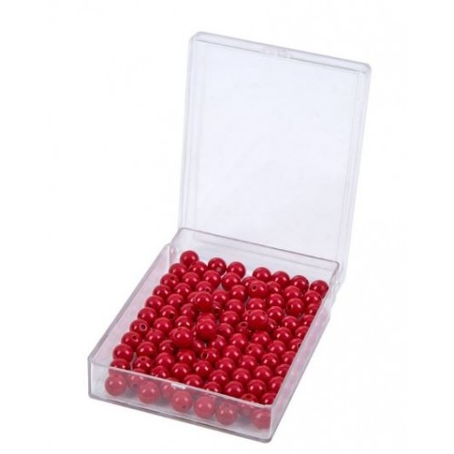 100 červených "jednotiek" v plastovej krabičke