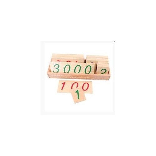 Large wooden cards with numbers (1-3000)