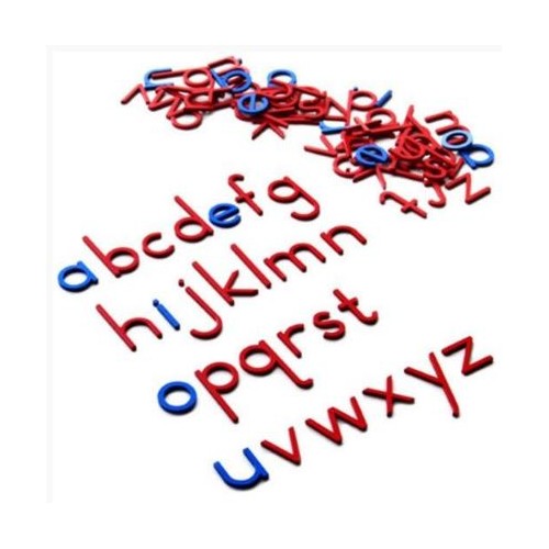 Kleinbuchstaben, Druckbuchstaben - blau und rot