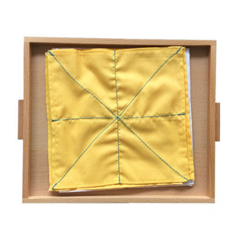 Wooden tray with cloth