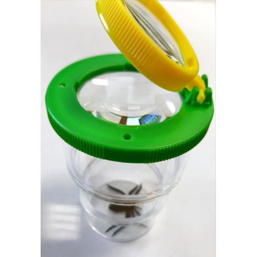 Telescopic insect dispenser with magnifying glass