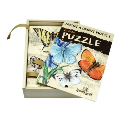 Puzzle Motýli - Velká naučná sada dřevěných skládaček - český popis