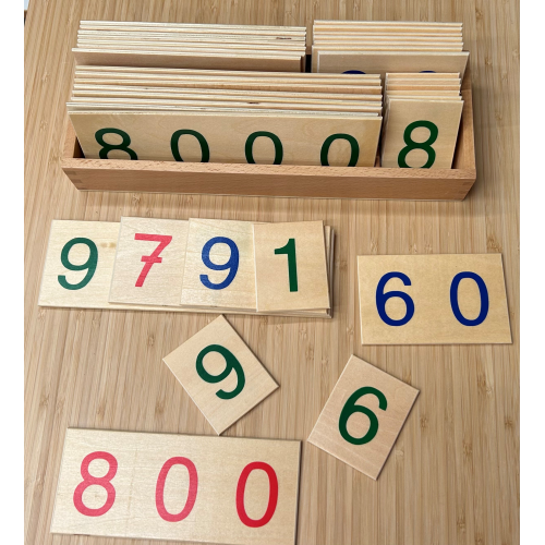 Große Holzkarten mit Zahlen (1-9000)