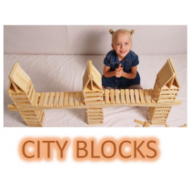 Városblokkok - fából készült prizmák